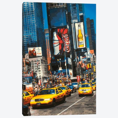 Yellow Times Square Canvas Print #RIO118} by Marco Barberio Canvas Wall Art