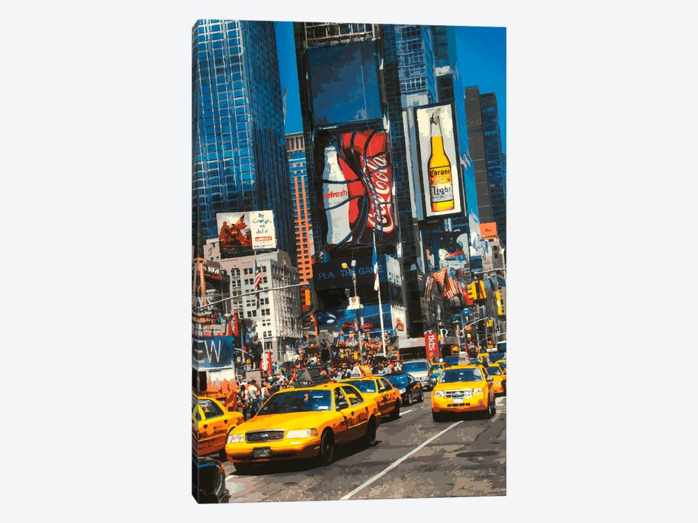 Yellow Times Square by Marco Barberio 1-piece Canvas Print