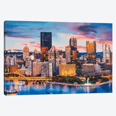 Pittsburgh Canvas Print #RIO119} by Marco Barberio Canvas Wall Art
