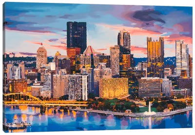 Pittsburgh Canvas Art Print - Marco Barberio