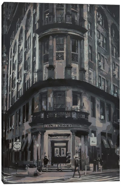 Delmonicos Canvas Art Print - Black & White Cityscapes