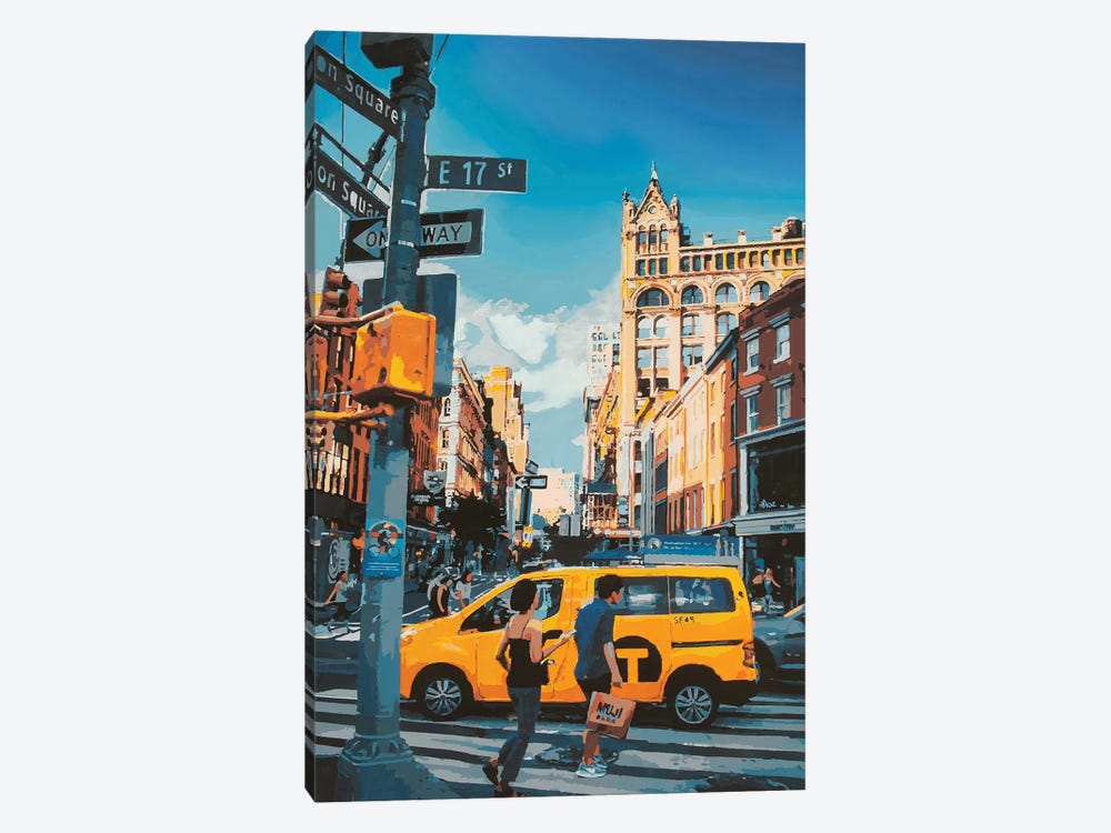 NYC Street Scene by Marco Barberio 1-piece Canvas Art Print