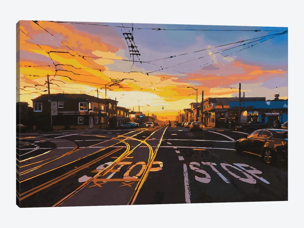 Sunset Street by Marco Barberio 1-piece Canvas Art