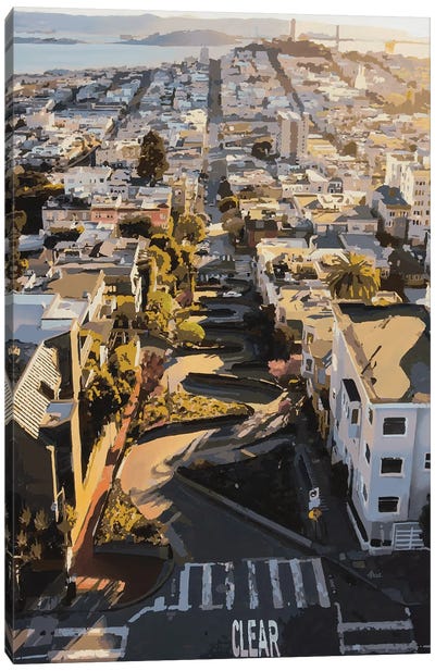 Lombard Street Canvas Art Print - San Francisco Art
