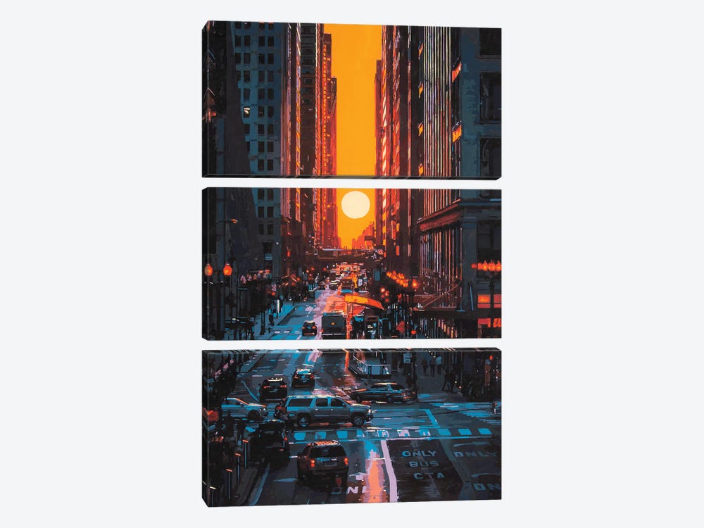 Chicagohenge 2023 by Marco Barberio 3-piece Canvas Art