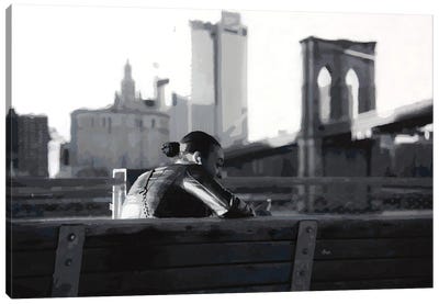 Brooklyn Heights Canvas Art Print - Black & White Cityscapes