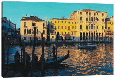 Golden Venice Under Tiffany Canvas Art Print - Marco Barberio