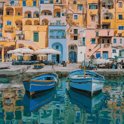 Harbor Stillness by Marco Barberio framed wall art