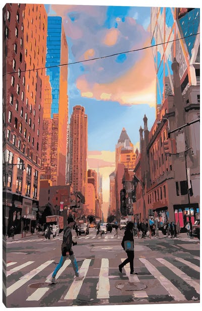 NYC Walk Canvas Art Print - Moody Atmospheres