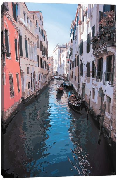 Somwhere In Venice Canvas Art Print - Marco Barberio