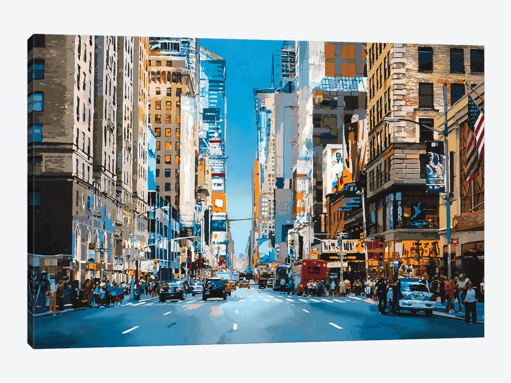 Broadway And 51st by Marco Barberio 1-piece Canvas Art Print