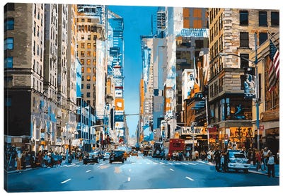 Broadway And 51st Canvas Art Print - Urban Living Room Art