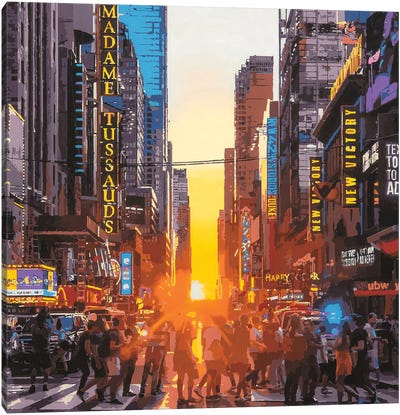 Sunset NYC Canvas Art Print - Times Square