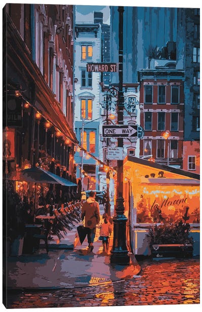 Howard Street - Father And Daughter Canvas Art Print - Marco Barberio