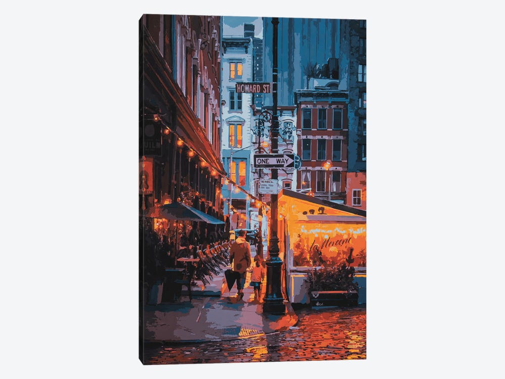 Howard Street - Father And Daughter by Marco Barberio 1-piece Canvas Wall Art
