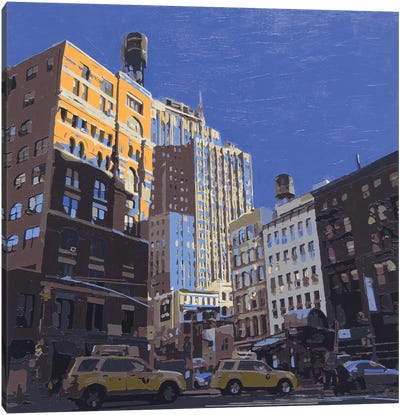 Downtown Water Towers Canvas Art Print - Marco Barberio