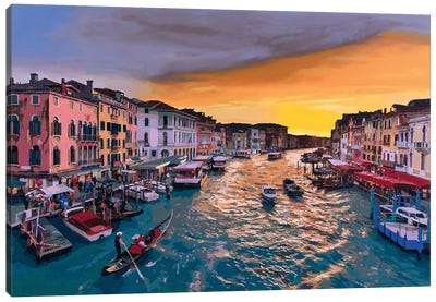 Love Venezia Canvas Art Print - Urban River, Lake & Waterfront Art
