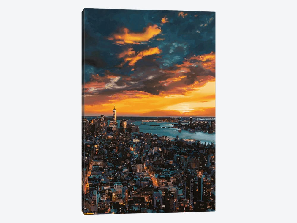 New York Sunset by Marco Barberio 1-piece Canvas Print