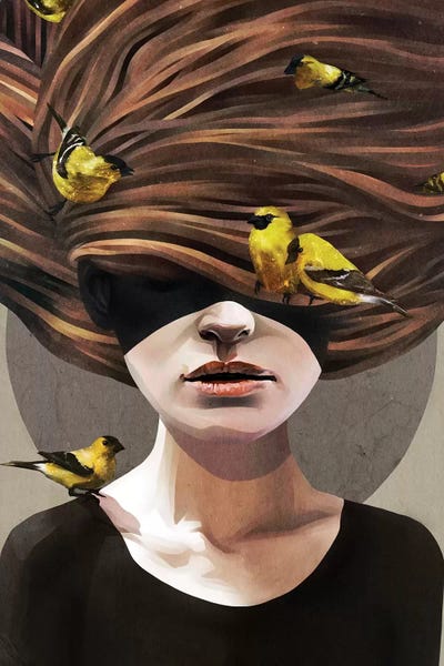 Girl With Finches by Ruben Ireland multi panel art
