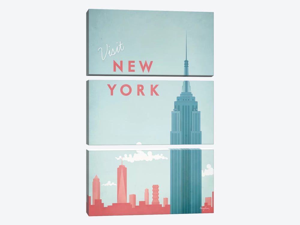 New York by Henry Rivers 3-piece Canvas Art