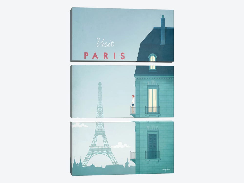 Paris by Henry Rivers 3-piece Canvas Print