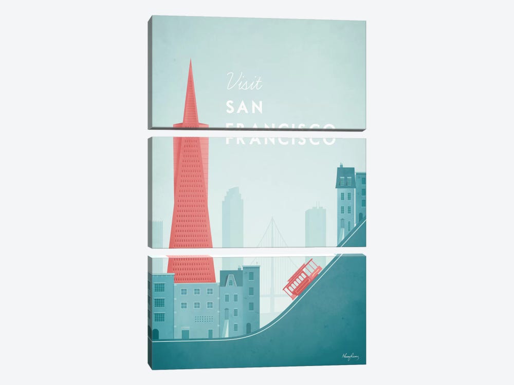 San Francisco by Henry Rivers 3-piece Canvas Print