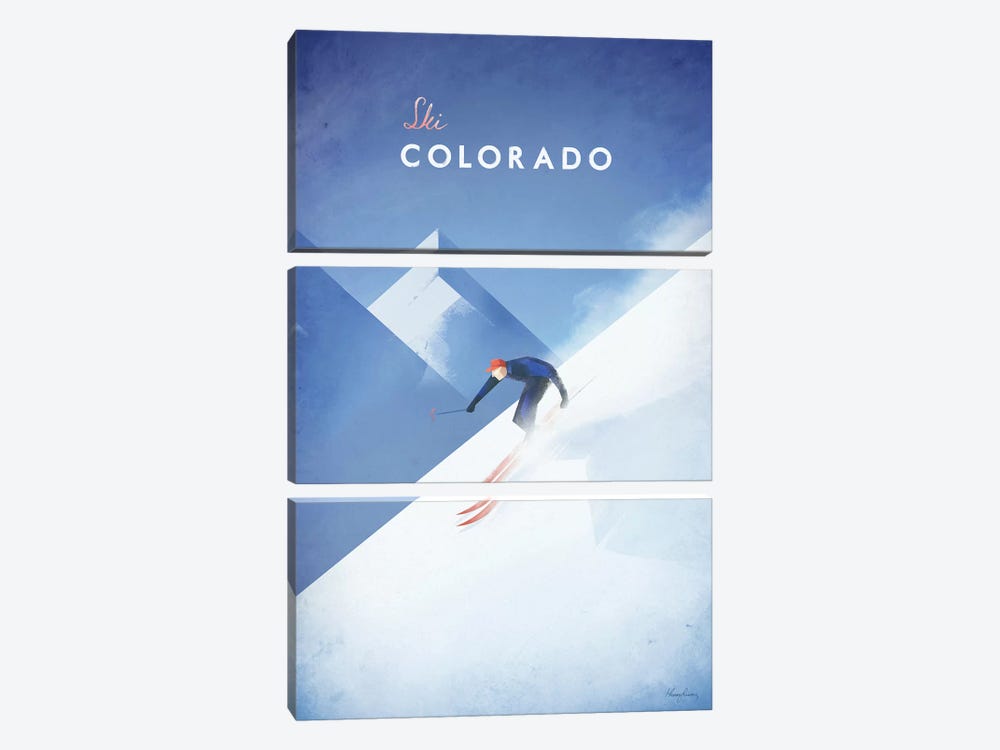 Ski Colorado by Henry Rivers 3-piece Canvas Art Print