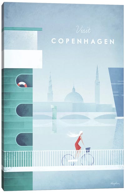 Visit Copenhagen Canvas Art Print - Denmark Art