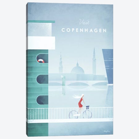 Visit Copenhagen Canvas Print #RIV18} by Henry Rivers Canvas Art