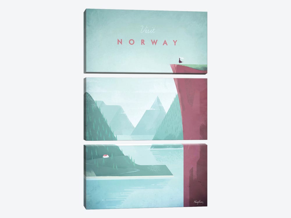 Visit Norway by Henry Rivers 3-piece Canvas Art Print