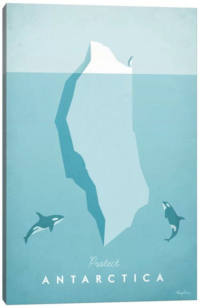 Antarctica Canvas Art Print - Orca Whale Art