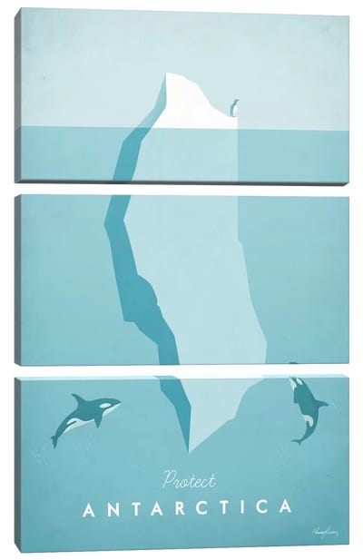 Antarctica Canvas Art Print - 3-Piece Animal Art