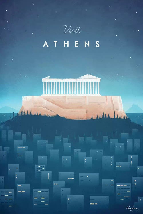 Visit Athens by Henry Rivers wall art