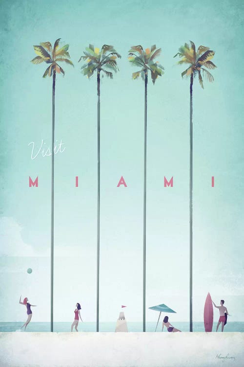 Visit Miami by Henry Rivers wall art