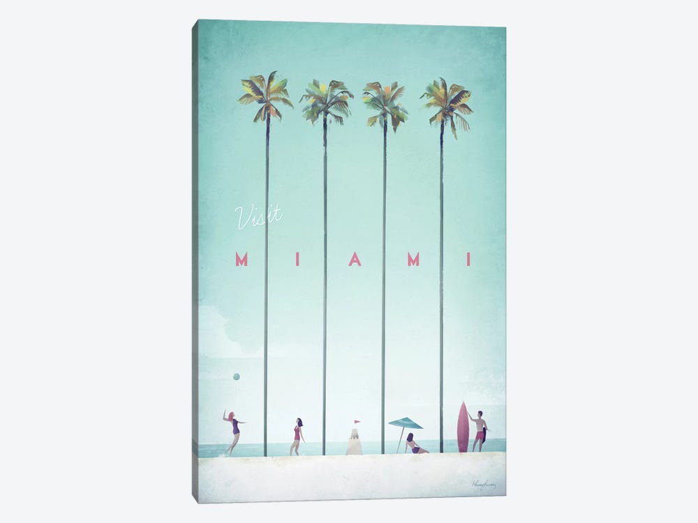 Visit Miami by Henry Rivers 1-piece Canvas Wall Art