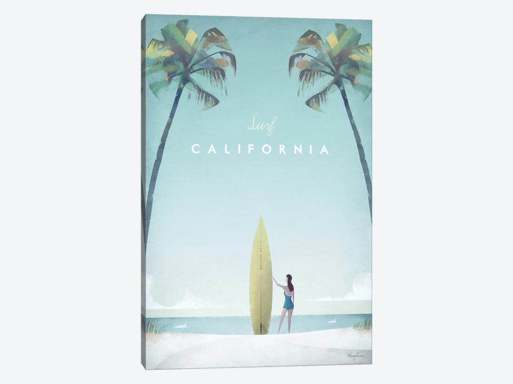Surf California by Henry Rivers 1-piece Art Print
