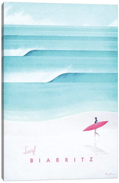 Biarritz Canvas Art Print - Surfing Art