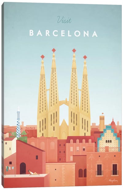 Barcelona Canvas Art Print - Travel Posters