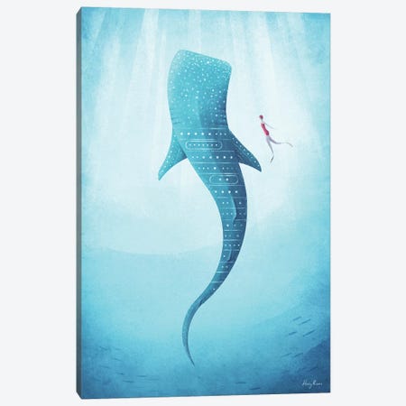 Whale Shark Canvas Print #RIV34} by Henry Rivers Canvas Art Print