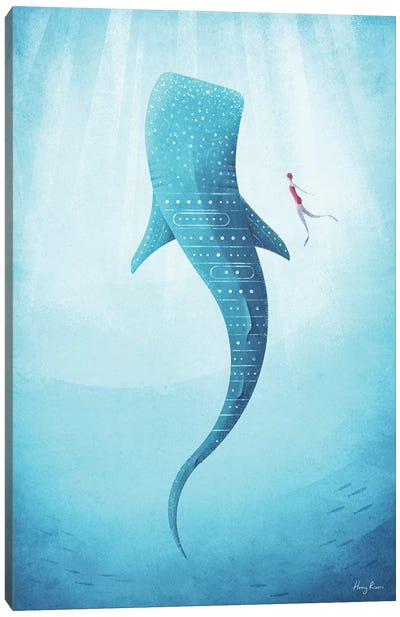Whale Shark Canvas Art Print - Shark Art