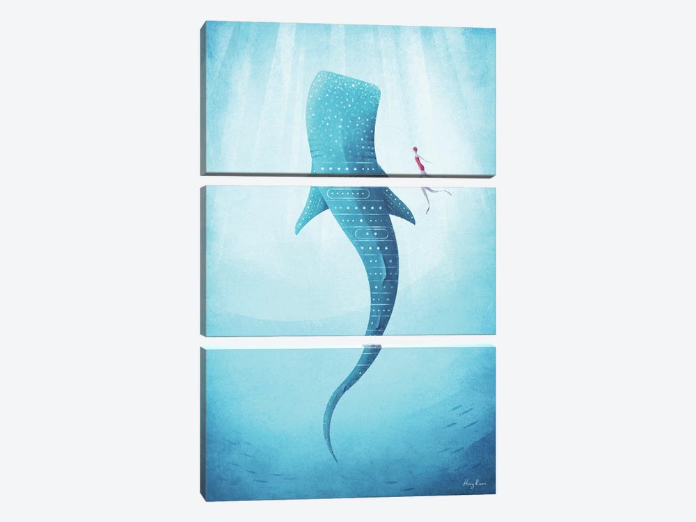 Whale Shark by Henry Rivers 3-piece Canvas Art