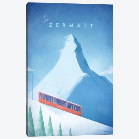 Zermatt Canvas Print #RIV35} by Henry Rivers Art Print