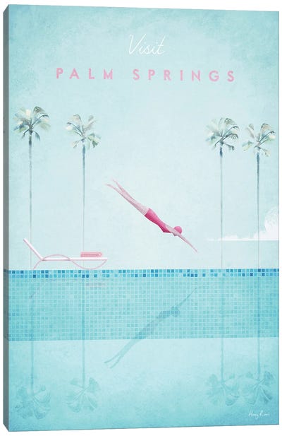 Palm Springs Travel Poster Canvas Art Print - Henry Rivers