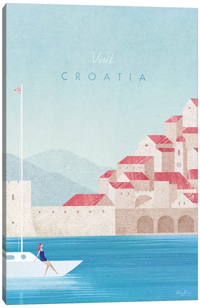 Croatia Travel Poster Canvas Art Print - Henry Rivers