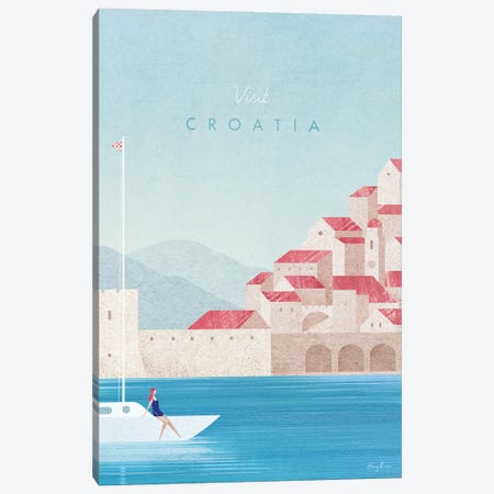 Croatia Travel Poster Canvas Print #RIV37} by Henry Rivers Canvas Print