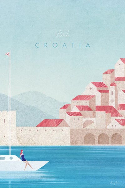 Henry Rivers: Croatia Travel Poster by Henry Rivers