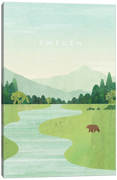 Sweden Travel Poster Canvas Art Print - Henry Rivers