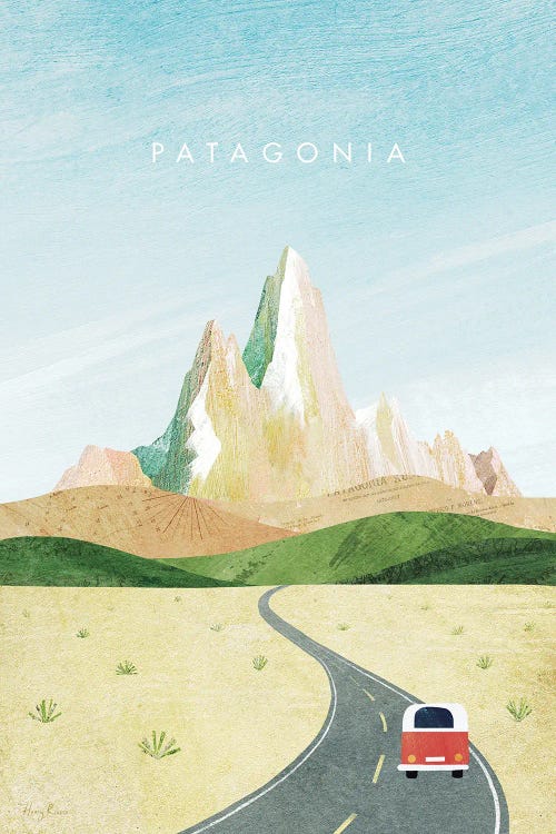 Patagonia Travel Poster by Henry Rivers wall art