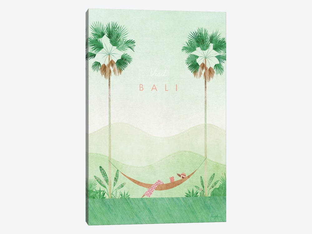 Bali Travel Poster by Henry Rivers 1-piece Canvas Art