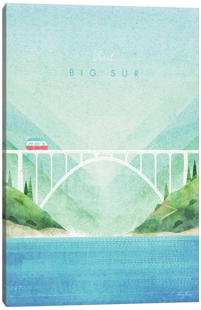 Big Sur Travel Poster Canvas Art Print - Henry Rivers